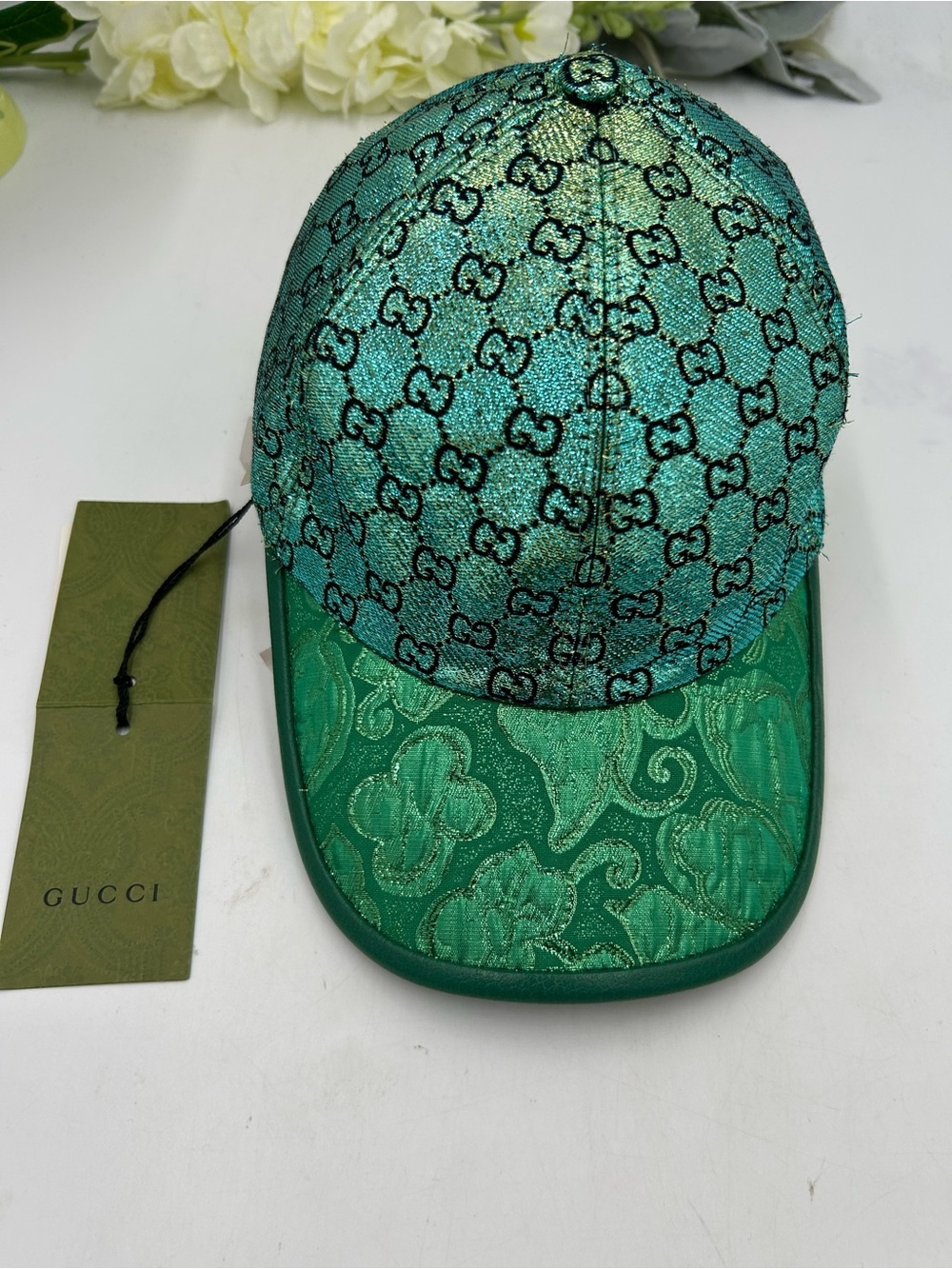 Unisex Gucci, GG metallic jacquard lame baseball cap size medium adjustable